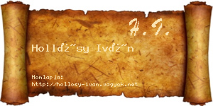 Hollósy Iván névjegykártya