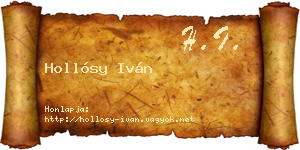 Hollósy Iván névjegykártya